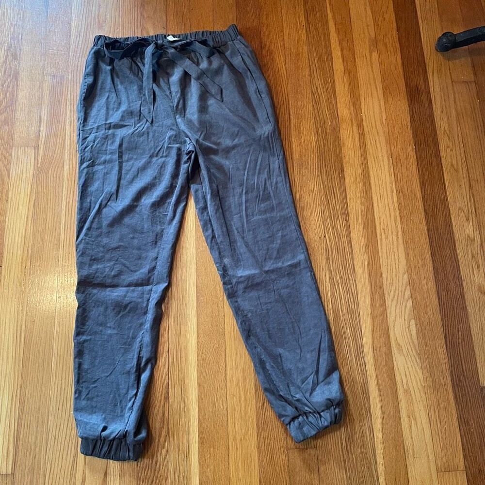 EASEL | gray lightweight tie waist casual pants S